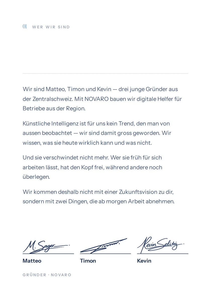 Innenseite: Wer wir sind